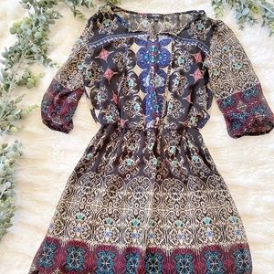 Flattering Mixed print dress